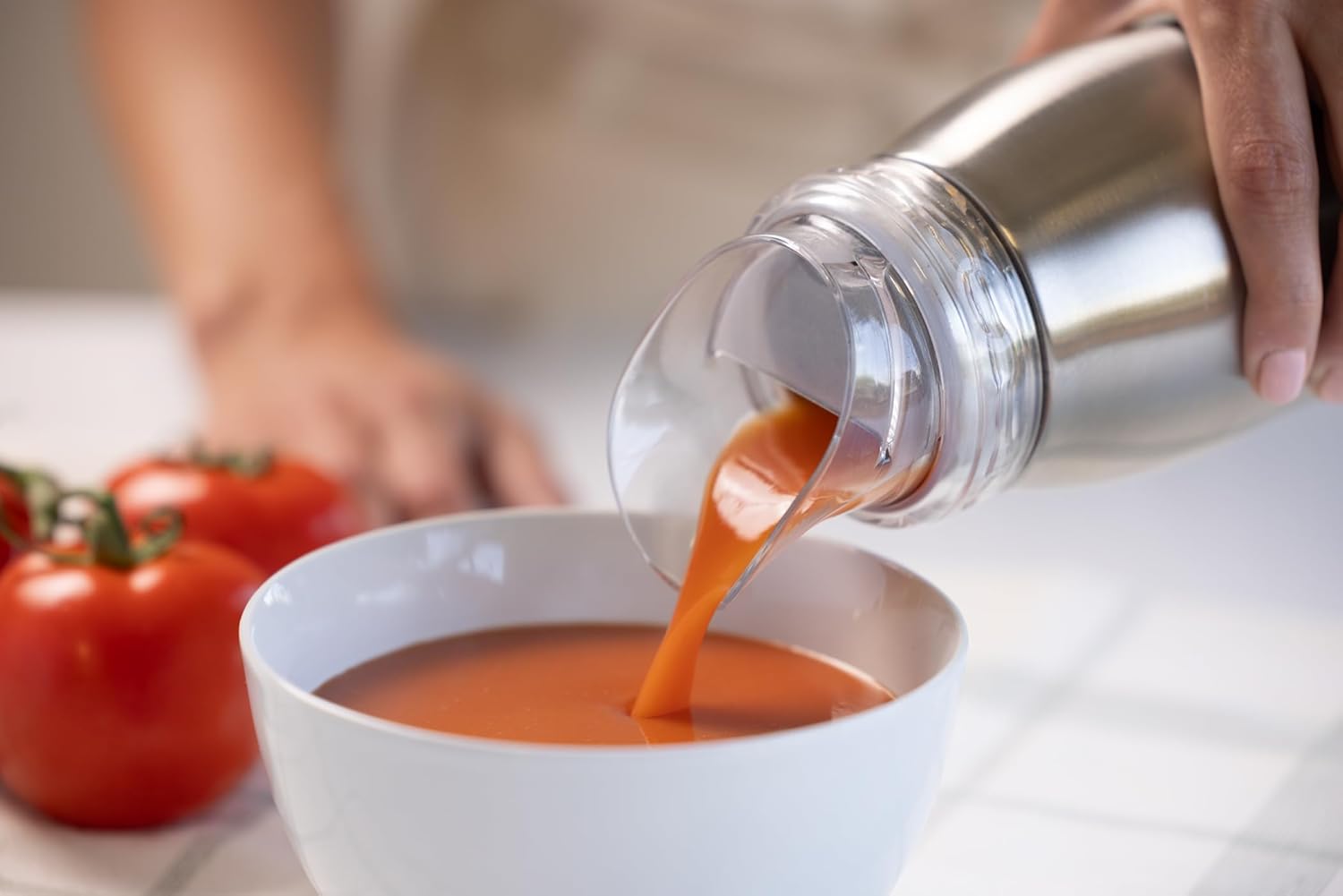 Service Ideas VV10SSLG VersaVac Bottle, Stainless Vacuum, Large Lid, 1 Liter (33.8 Ounce), Brushed Stainless