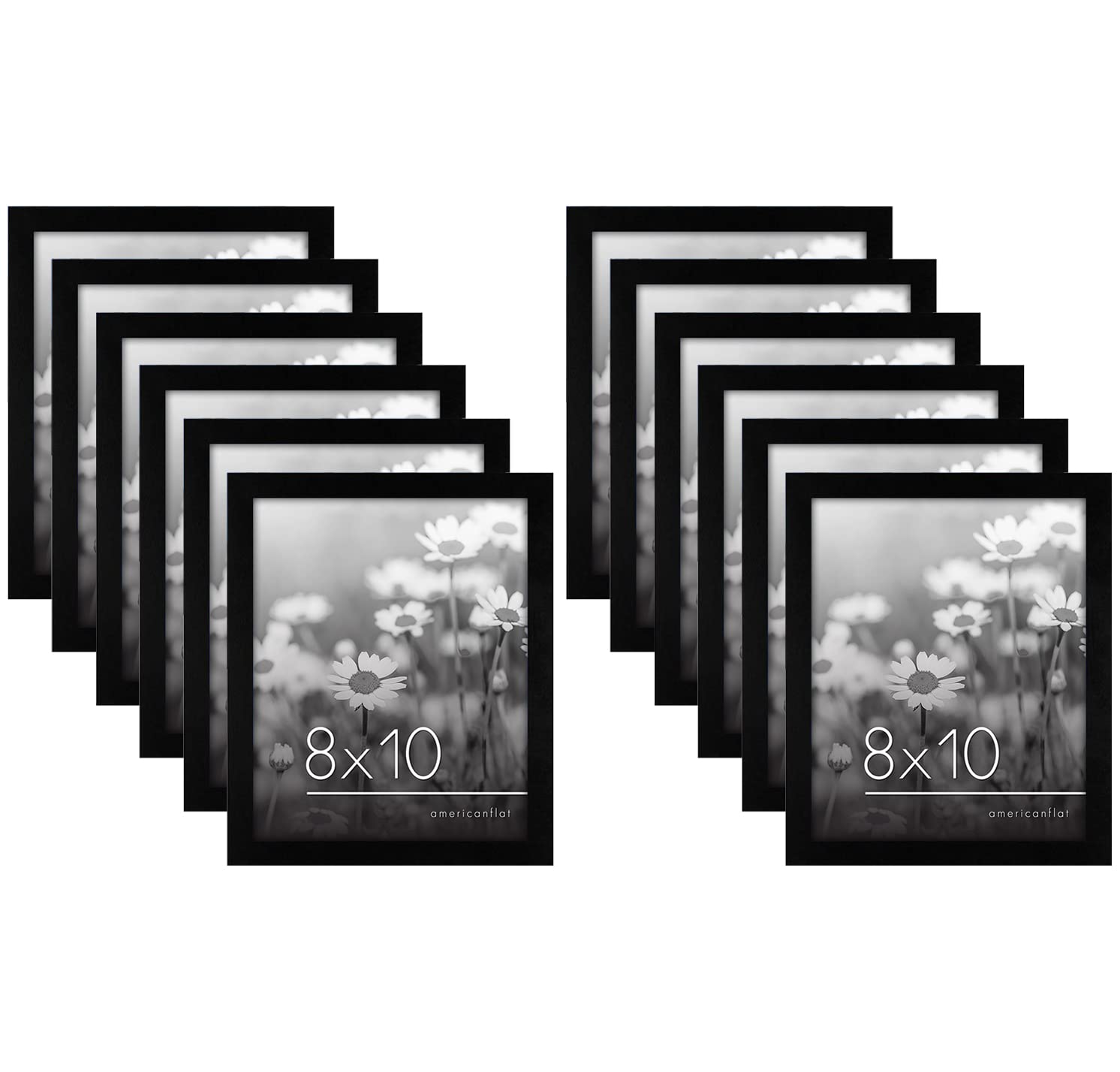 Americanflat 8 Piece 8x10 Black Framed Art Gallery Wall Set - Watercolor Sea Scenes by Suren Nersisyan並行輸入 Americanflat 8x10 Picture Frame Set - Black -