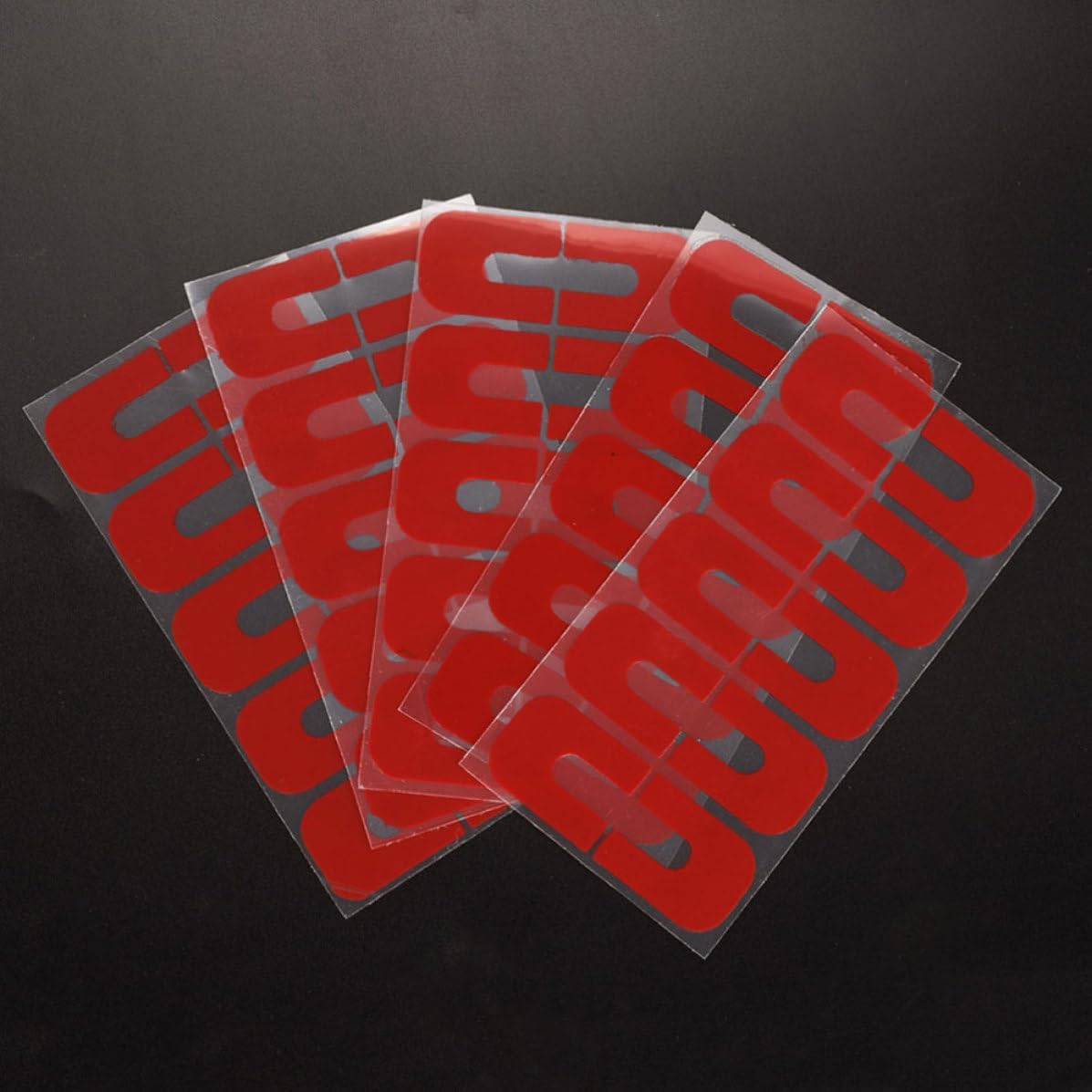 Red Nail Polish Protector Stickers 50pcs Plastic Spillproof Guards
