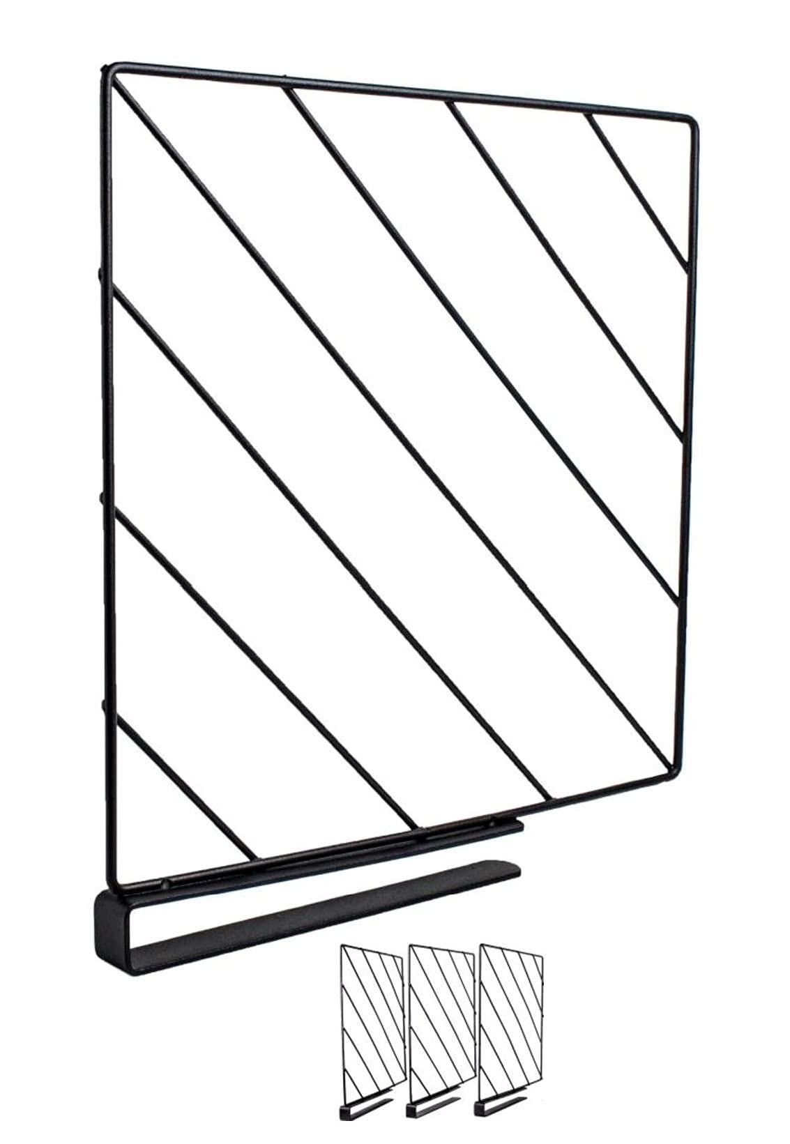 Home Hideout Shelf Dividers for Closet Organization (4-Pack; 10.5L x 11.5H x 0.75W in) || Metal Closet Shelf Divider; Perfect Closet Shelf Organizer, or for Bathroom and Kitchen Shelves (Matte Black)