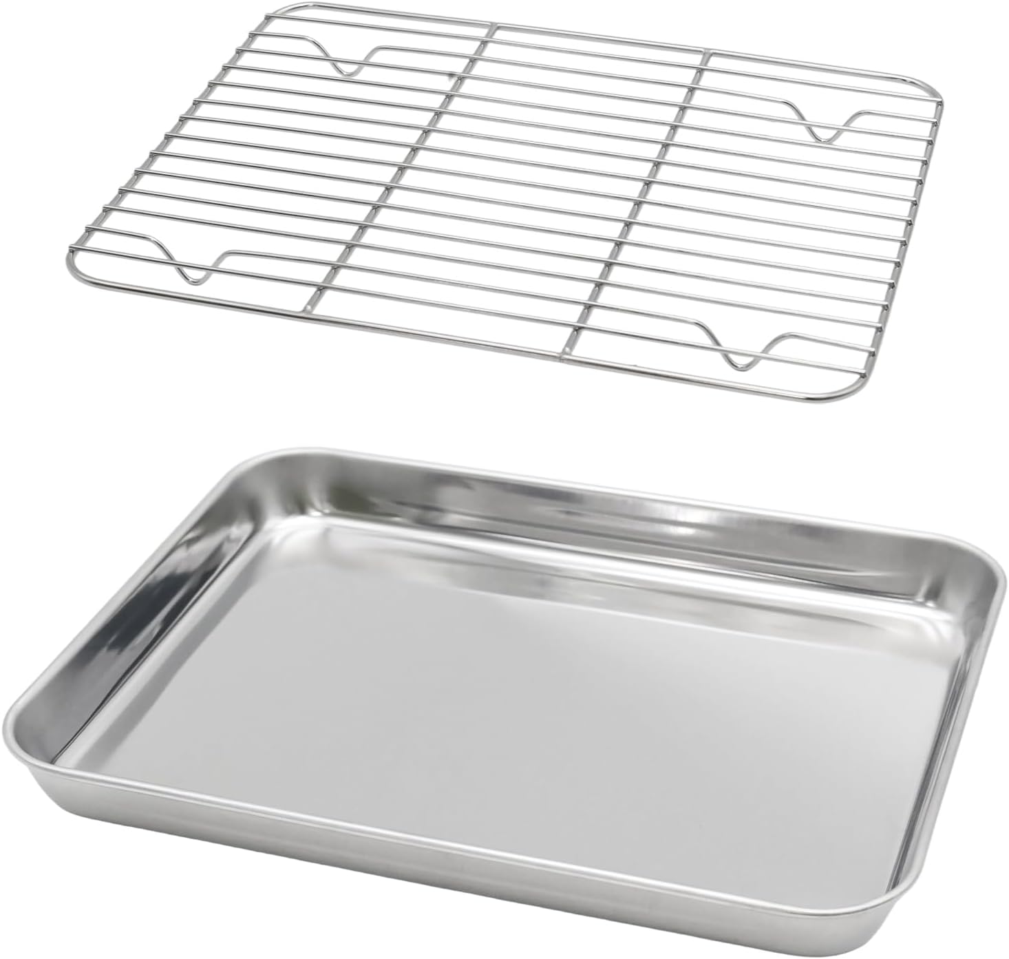 Baking Sheet Pan with Wire Rack Set, 12.4 x 9.6 Inch Cookie Sheet
