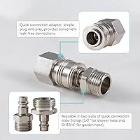 Vista 2 de Grifo de Conexión Rápida para Exterior de RV Totalmente Metálico, Repuesto de Grifo de Ducha de RV de 4", Kit de Válvula de Ducha Exterior de RV