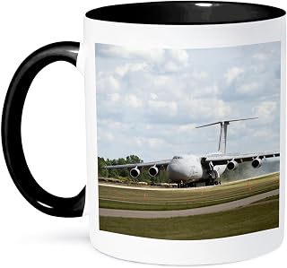 3dRose Air Force, C-5A Galaxy, cargo aircraft, aviation - US50 BFR0069 - Bernard Friel 11oz Two-Tone Black Mug