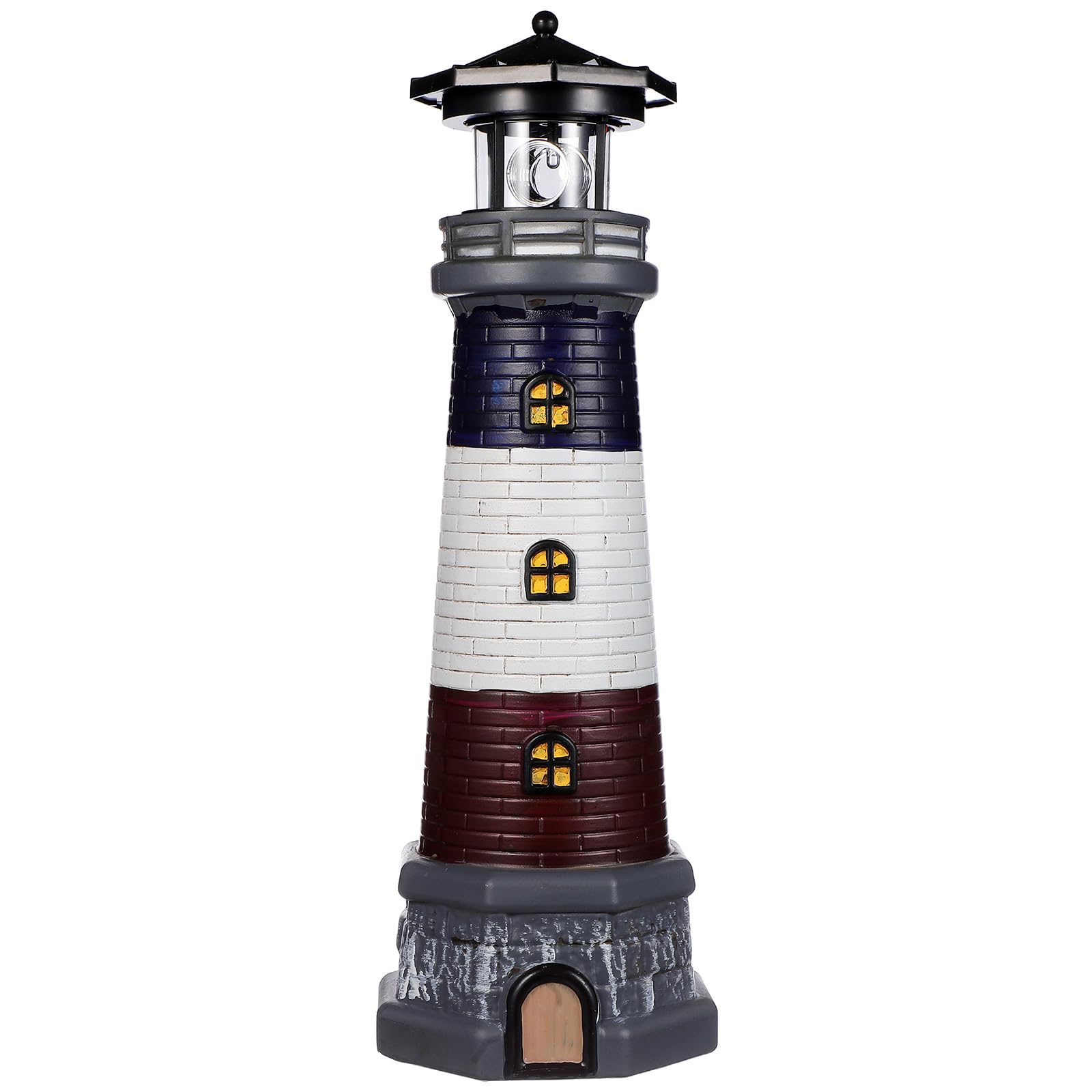 Statua Faro in Resina Solare per Esterni, Ornamento Luminoso per Giardino, Prato e Cortile Luce LED a Energia Solare, Decorazione Paesaggistica a Tema Marino