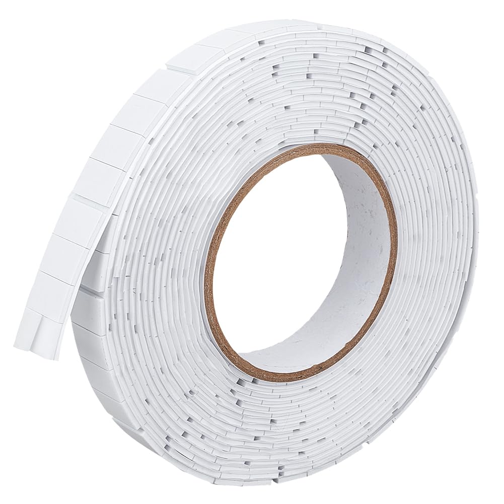 FINGERINSPIRE 480Pcs Double Sided Foam Tape Pre Cut 13x19x2.5mm Rectangle EVA Foam Adhesive Tapes White Double Sided Foam Tape Precut Adhesive for No Nail Wall Mounting Picture Frames and Home Decor