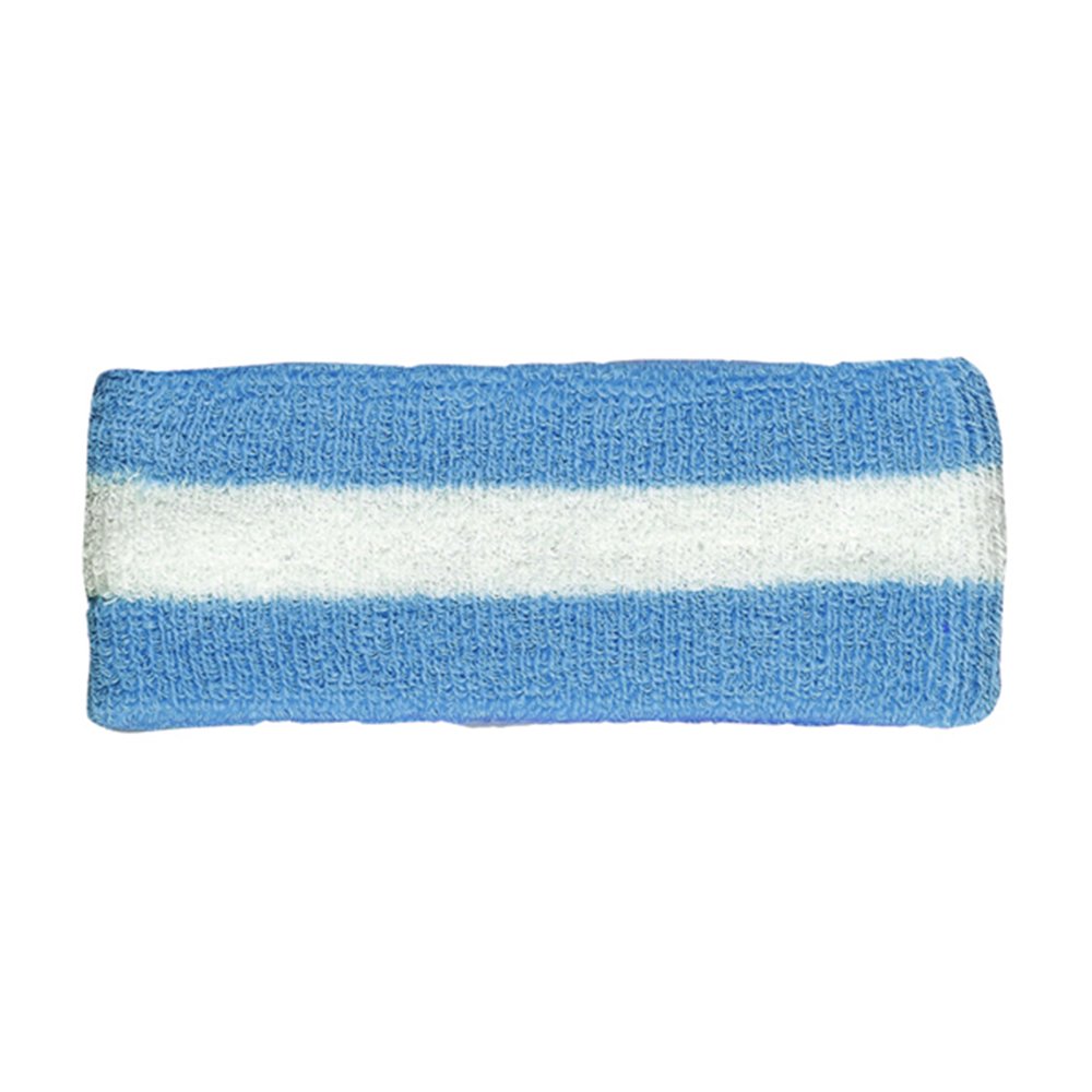 Armycrew One Size, Blue White: Cotton Terry Cloth Stretchy Stripe Sports Headband-image-47
