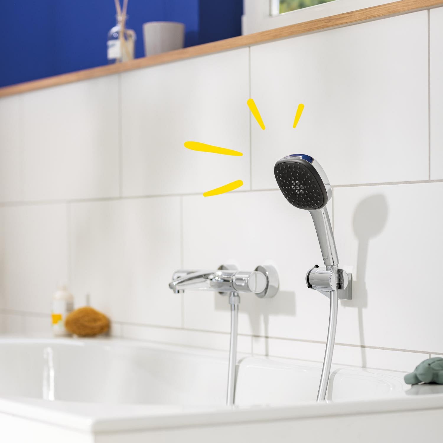 GROHE Vitalio Comfort 110 Manopola Doccino Doccia (2 getti Rain e Jet, 110 mm, DreamSpray, SpeedClean anticalcare), Cromo, 2639710E