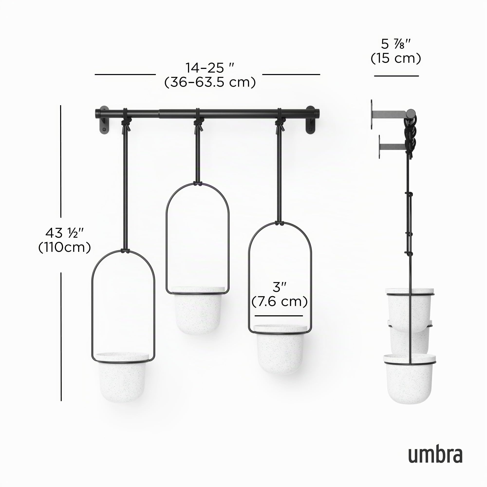 Umbra Triflora Portavasi da appendere, Bianco