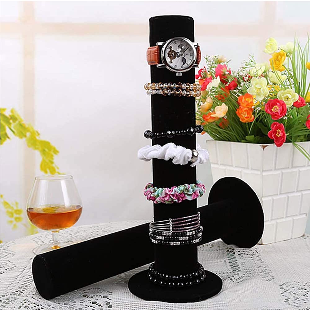 2 pezzi espositore per bracciale verticale, porta bracciale in velluto, espositore a forma di barra a T, tocco spesso, morbido e delicato, per cerchietto per teste, braccialetto, gioielli, orologio,