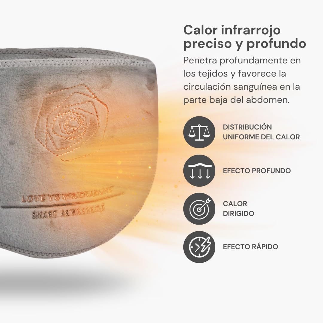 Vulpés BellyBelt 10 – Cinturón Calefactable para Dolores Menstruales y Endometriosis | Alivio de Cólicos, Vientre y Espalda | Calor Infrarrojo Ajustable | Batería Recargable 10.000 mAh