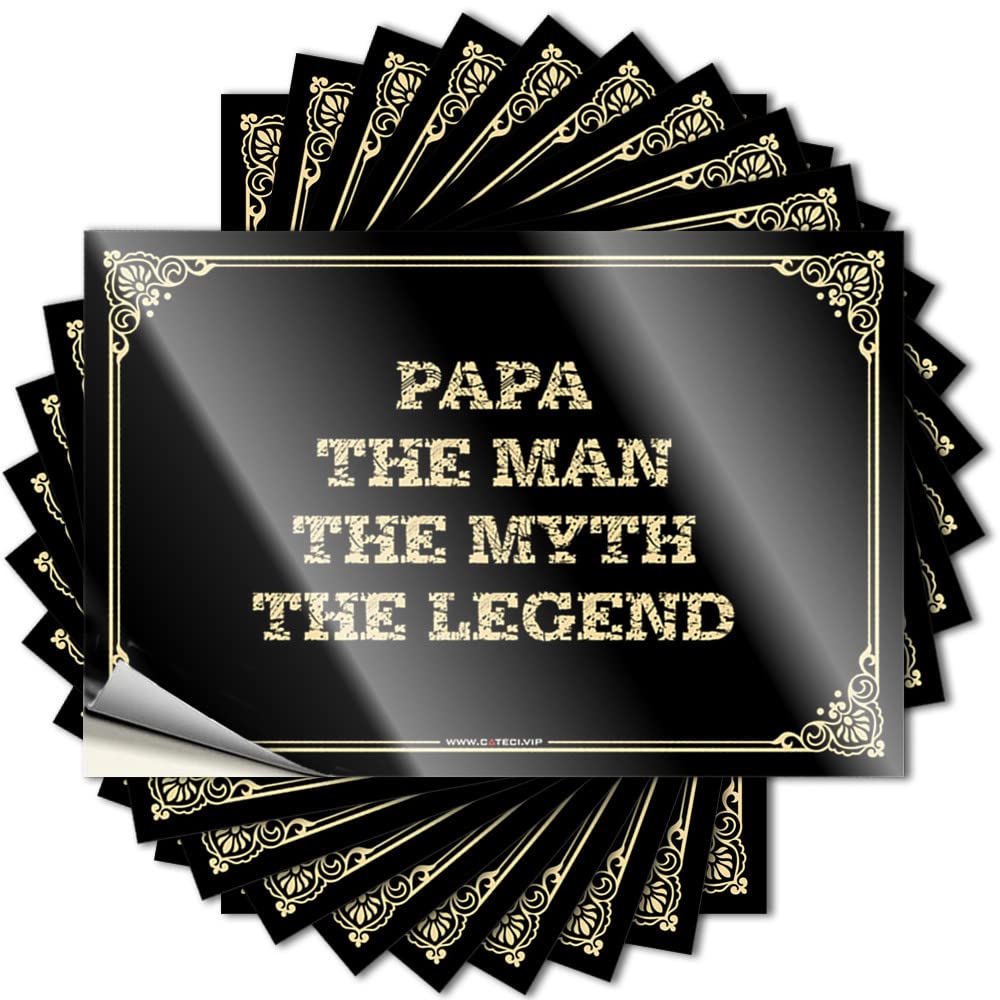 Fzfn Women's Colour Funny Office Decor Coastal Tattoos - Papa,The Man The Myth The Legend Removable Decal Hat Easy Peel For Diatomaceous(6X9cm)