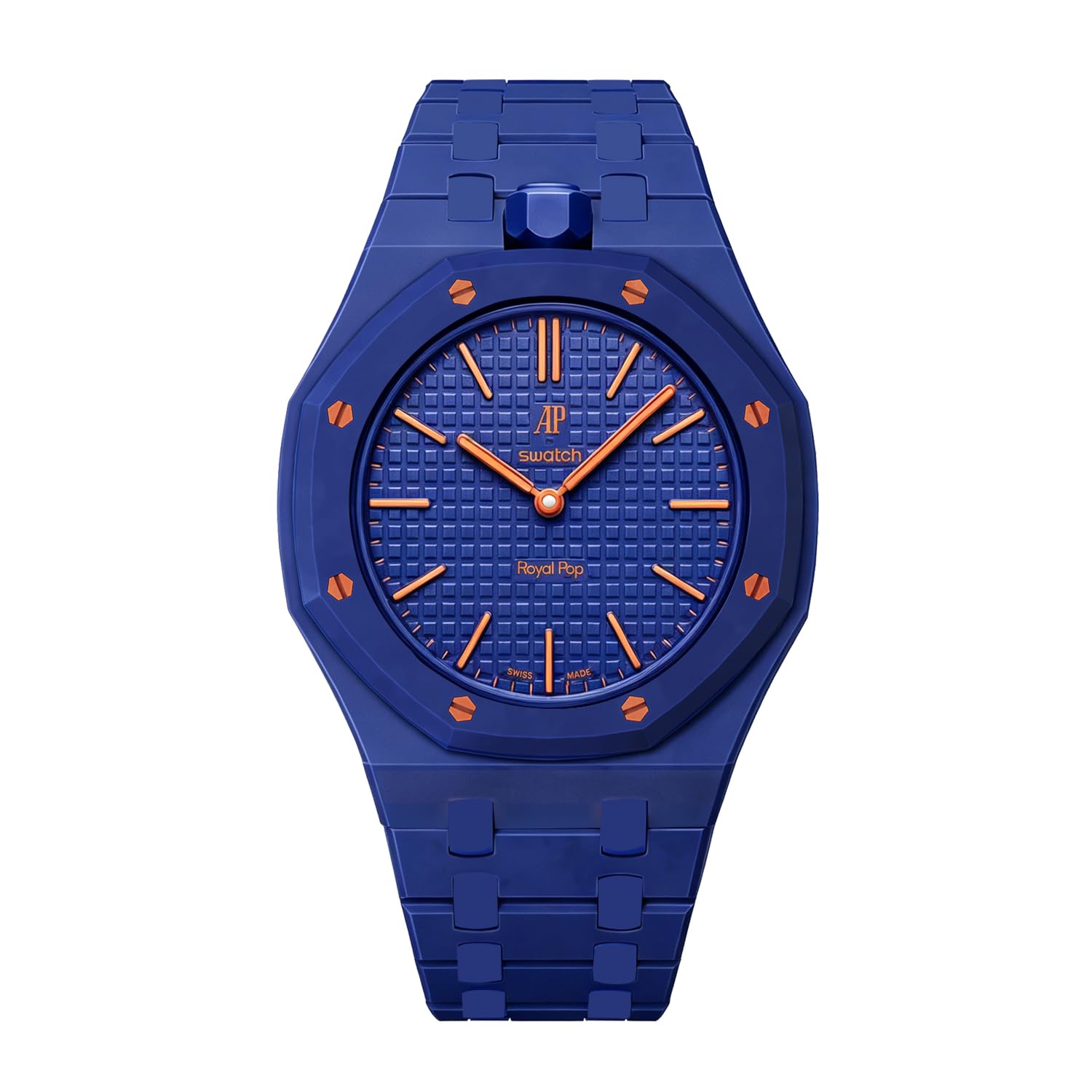YKNIUFLY Correa y caja de reloj de biocerámica compatible con Swatch Royal Pop, corona de pantalla de 12 horas, accesorios de repuesto para hombres y mujeres.