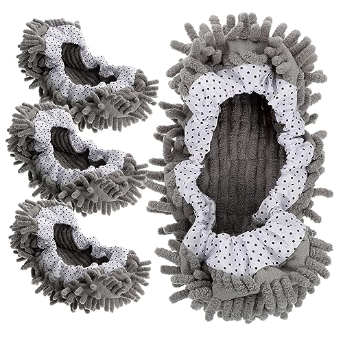 DINHEAROM 2 Paar Hausschuhe Zum Bodenwischen Jumbo-schwamm Staubwischschuhe, Hausschuhe Tücher Bodenreinigungsmopps Wischmop Hausschuhe Wischen Reinigungsmittel Putzeimer Grey Chenille DINHEAROM 2 Paar Hausschuhe Zum Bodenwischen Jumbo-schwamm Staubwischschuhe, Hausschuhe Tücher Bodenreinigungsmopps Wischmop Hausschuhe Wischen Reinigungsmittel Putzeimer Grey Chenille