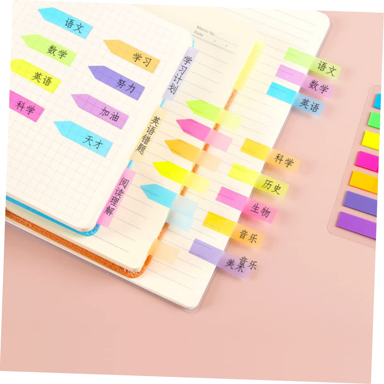 NUOBESTY 36sätze Farbige Sticky Tabs Wasserdichte Index-tabs Für Bücher Notizen Und Dokumente Selbstklebende Markierungsstreifen Für Schule Und Büro Pet-material Stripes Arrow