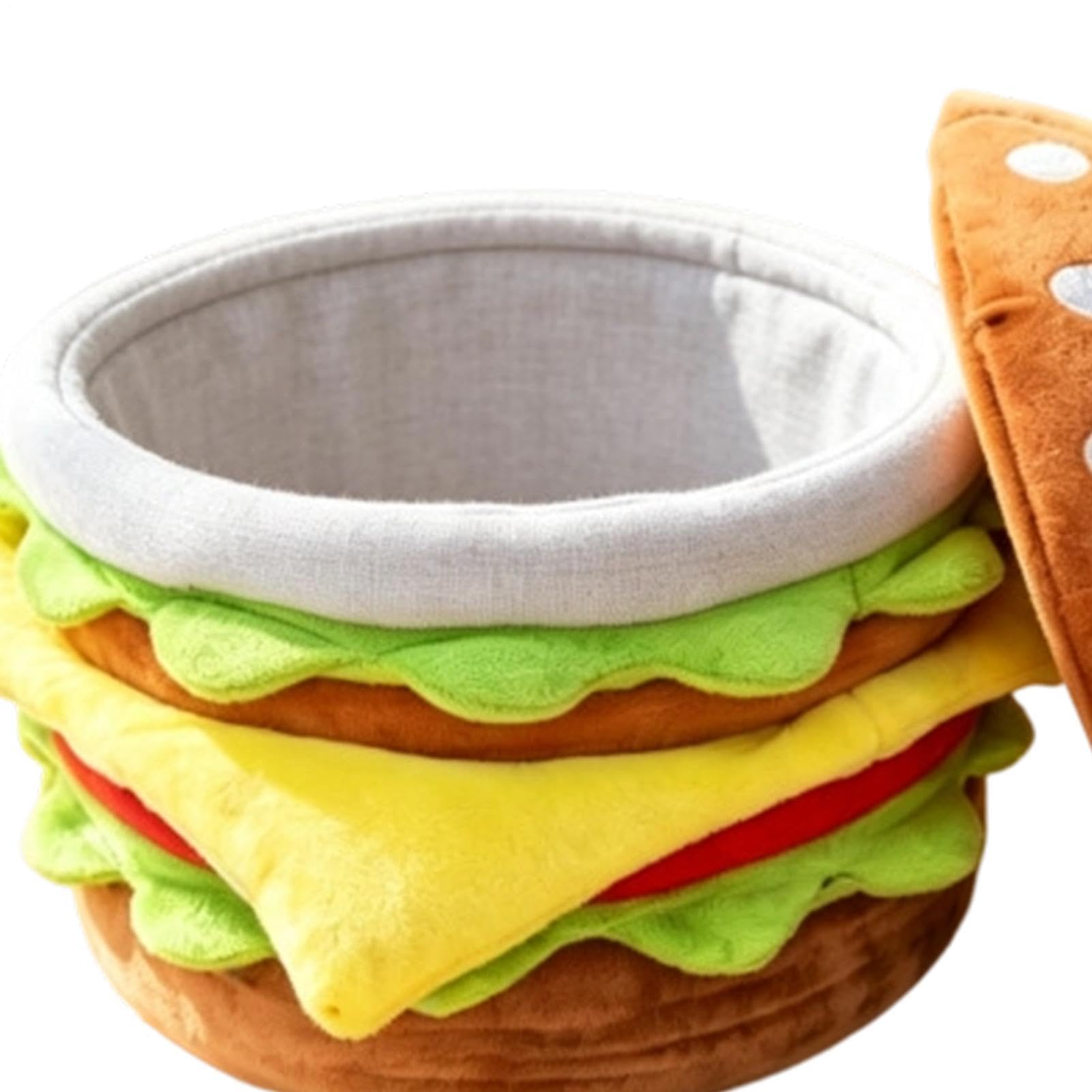 Taburete de almacenaje Hamburguesa con Tapa Asiento Decorativo Multifunción