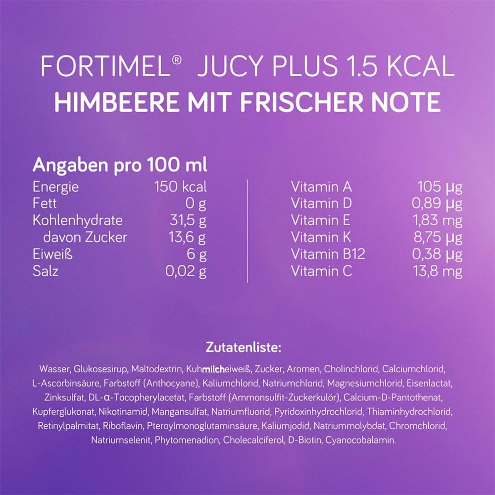Fortimel Jucy Plus Himbeere Frische Note 4X200 ml