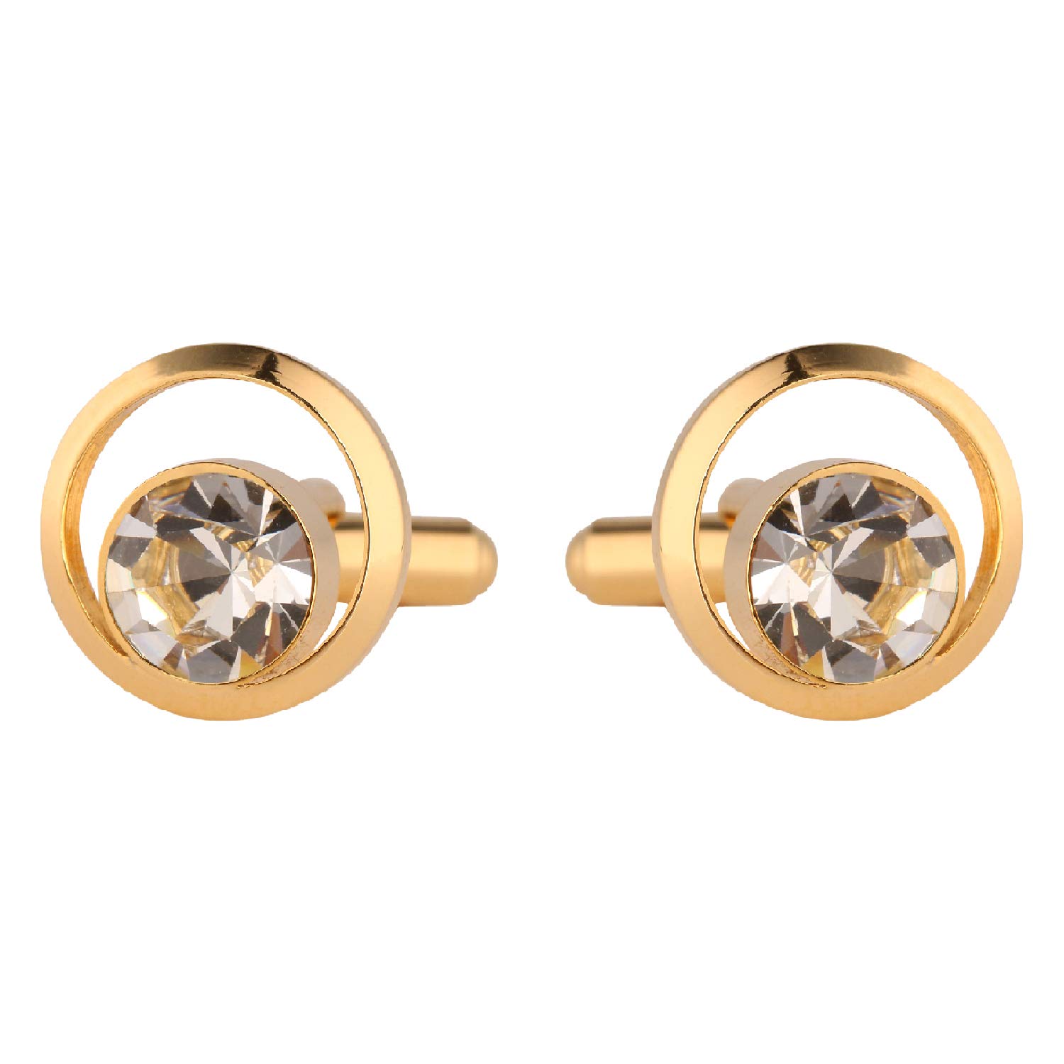 tripin Cufflinks For Men Brass Gold Golden See Through Cufflinks With Diamond Crystal In A Gift Box Tjhogold1895-picture-27