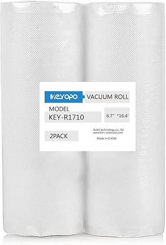 Miniatura 6 de KEYOPO Rollos de bolsas selladoras al vacío, 7 tamaños, paquete de 2 unidades, más gruesas, resistentes, sin BPA, ideales para almacenamiento al