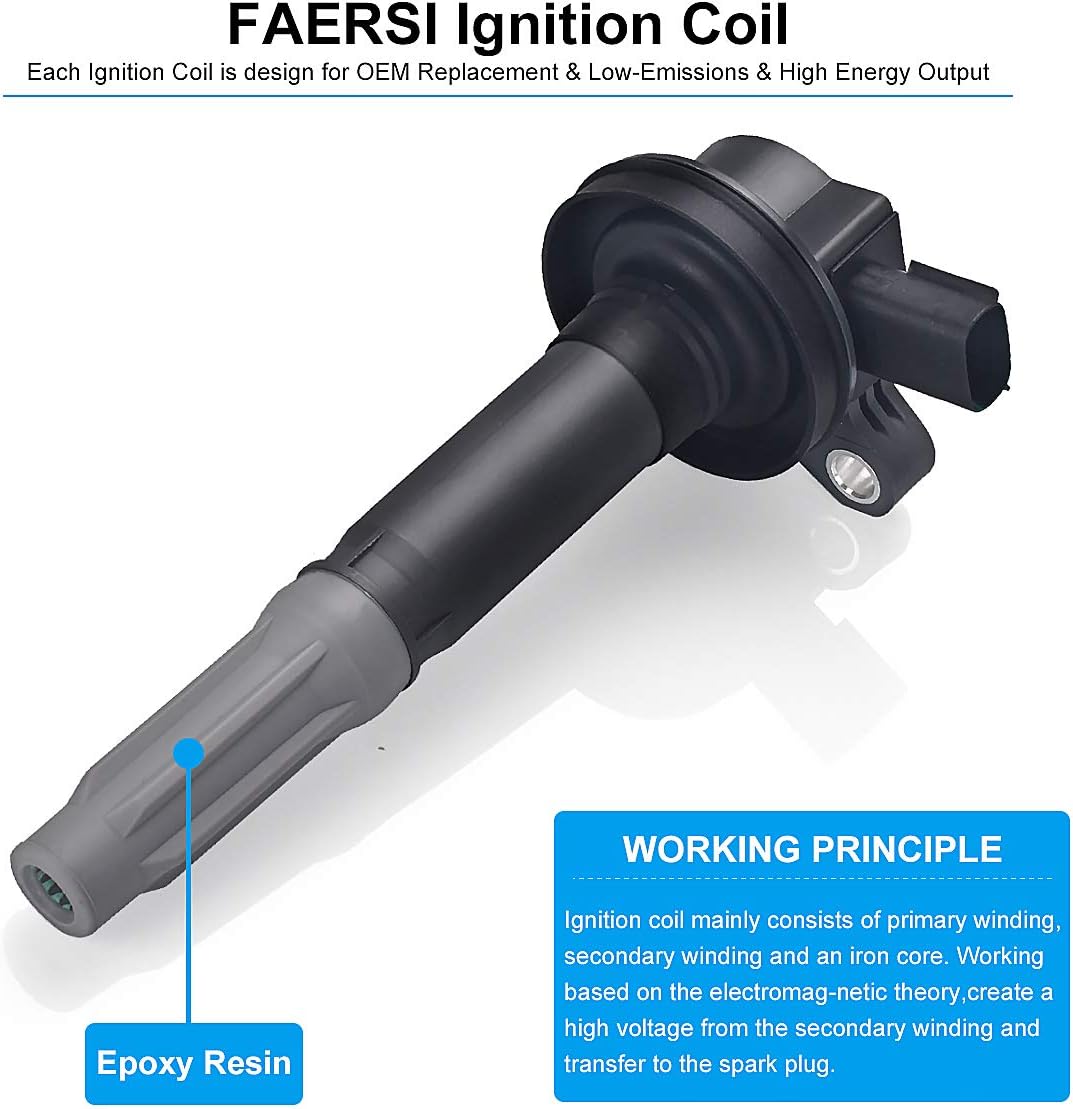 Ignition Coil Pack Set of 8 Compatible with 2011-2015 Ford F-150 5.0L V8 2011-2015 Mustang OE# DG542, BR3Z-12029A, UF622, 5C1859, B181HE, C1802