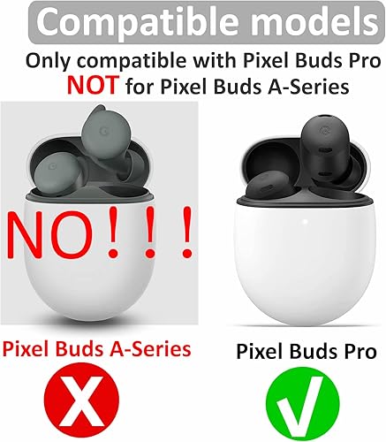 Miniatura 2 de 6 pares de almohadillas compatibles con Pixel Buds Pro almohadillas para los oídos goma de silicona de repuesto accesorios compatibles con Google