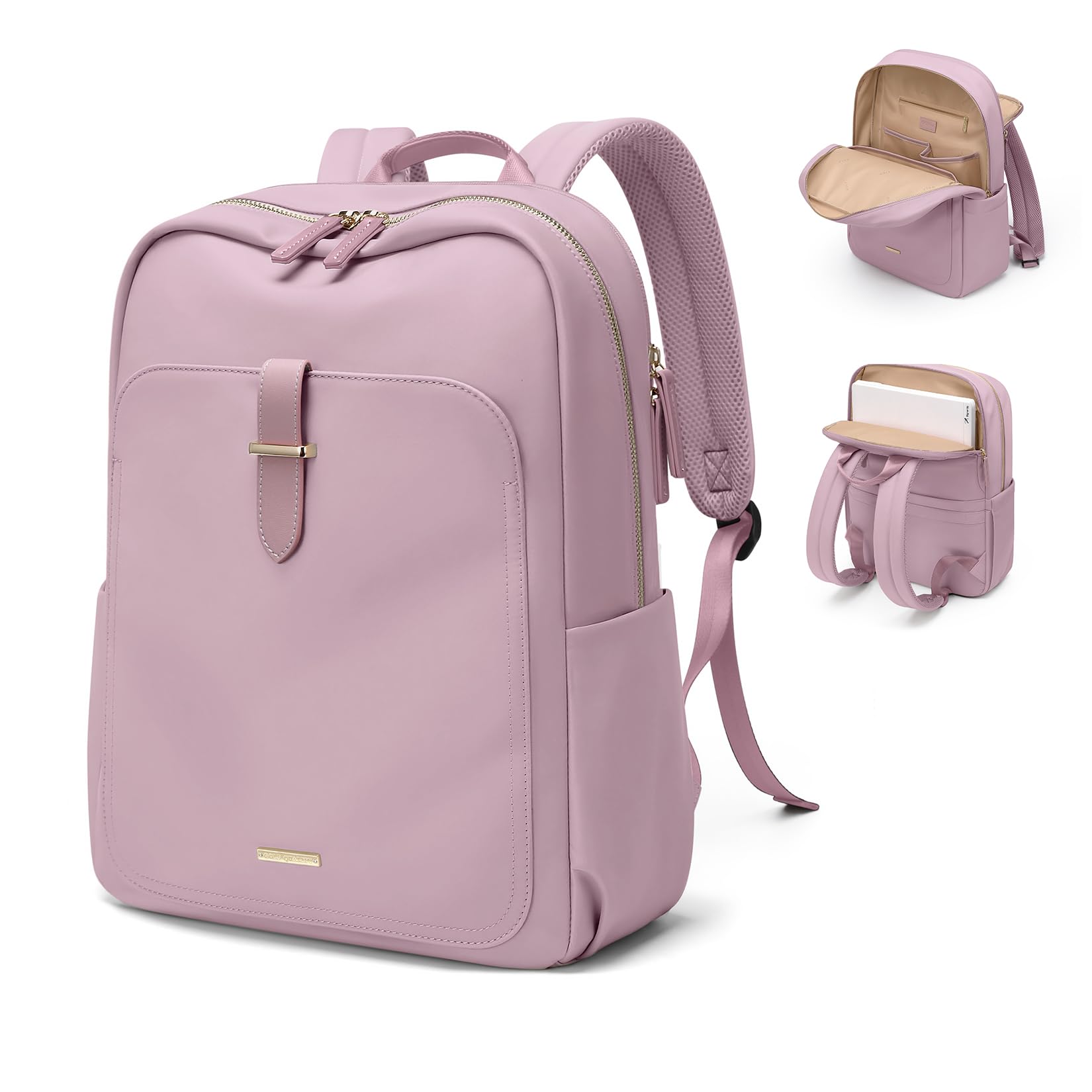 GOLF QUALITY Laptop Backpack for Women,Casual Work Business Backpacks Purse Carry on Travel Backpack,15.6 Inch,Pinkish purple