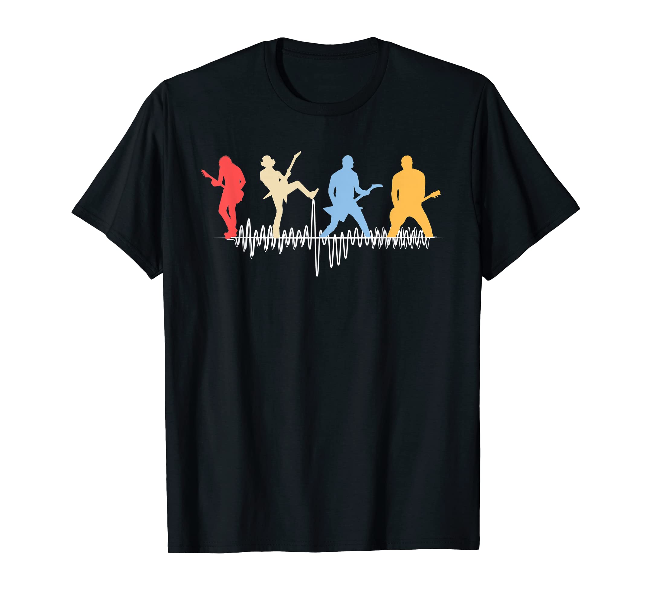 Guitar Player Guitarist Retro Vintage T-Shirt, Black