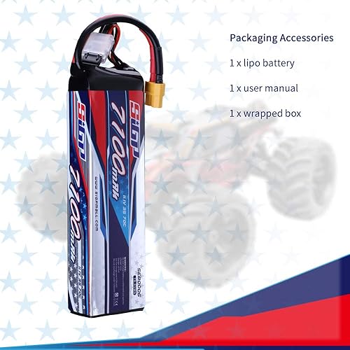 Miniatura 7 de 3S 11.1V Lipo Batería 7100mAh 70C Soft Pack con XT60 Conector para RC Coche Camión Tanque Barco Carreras Hobby