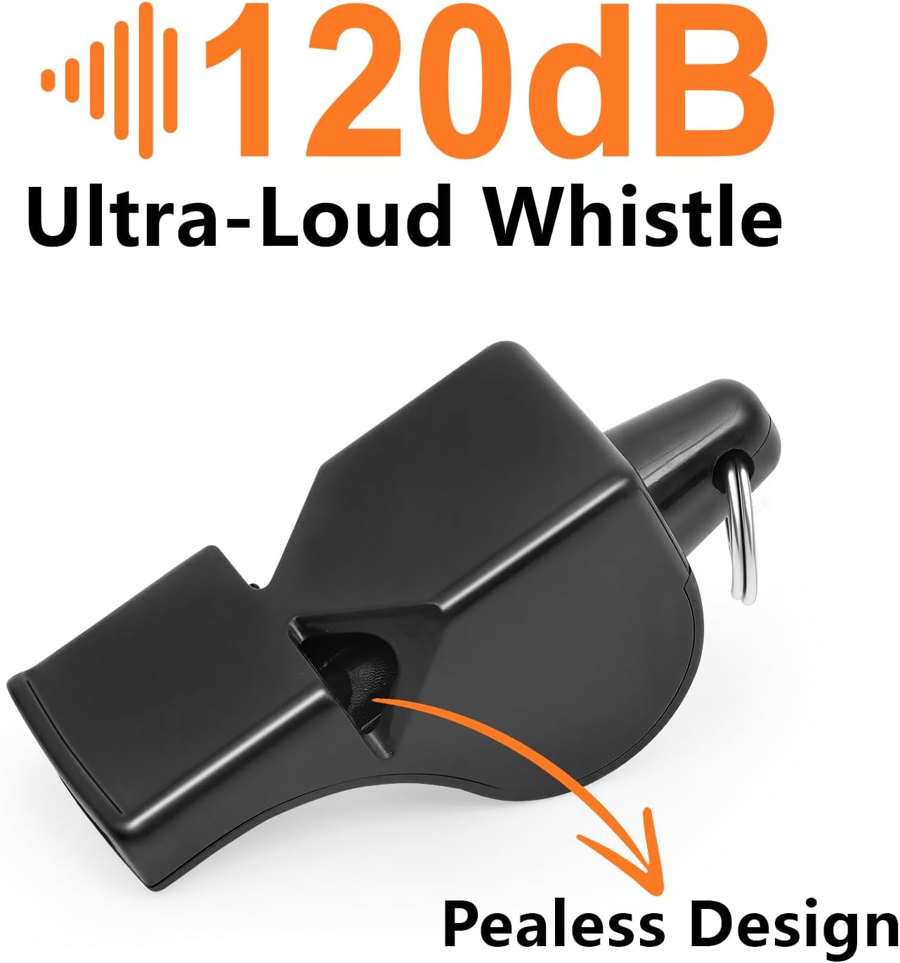 Fya Ultra-Loud 120dB Sound Whistle – Black Pealess Coach Referee Whistle with Lanyard, Eco-Friendly ABS, Ideal for Sports Training, Lifesaving & Emergencies (2 Pack)