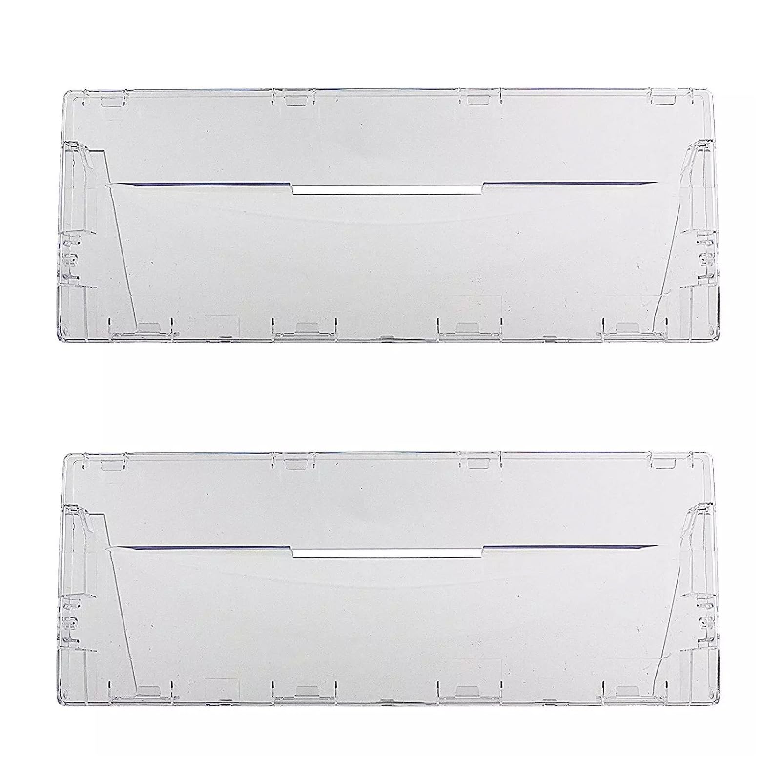 Spares2go Clear / Transparent Plastic Drawer Flap Front Handle For Indesit Ca55 Caa55 Series Fridge Freezer (Pack Of 2)