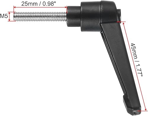 Miniatura 72 de uxcell 2 piezas de manija de palanca de sujeción ajustable M8 x 0.787 in óxido negro métrico acero al carbono macho roscado perillas de mano