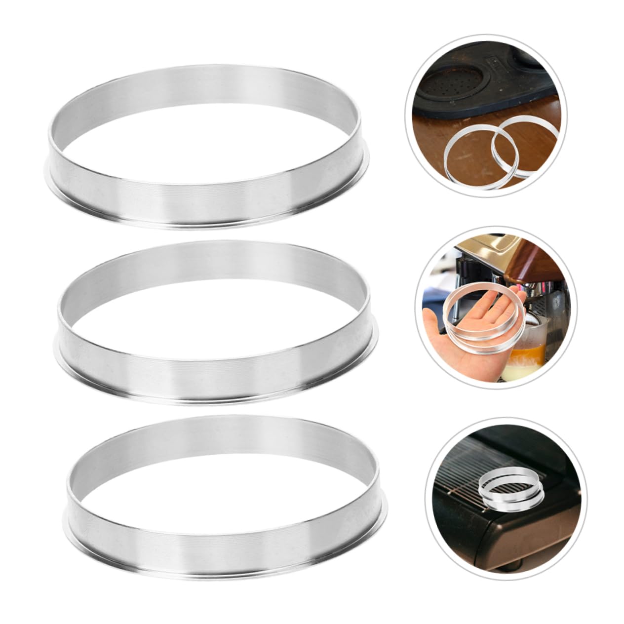 Lot De 3 Bagues D'étanchéité Pour Machine à Sceller Les Gobelets - Anneaux Aluminium, Diamètre Extérieur >92 Mm, Intérieur <85 Mm
