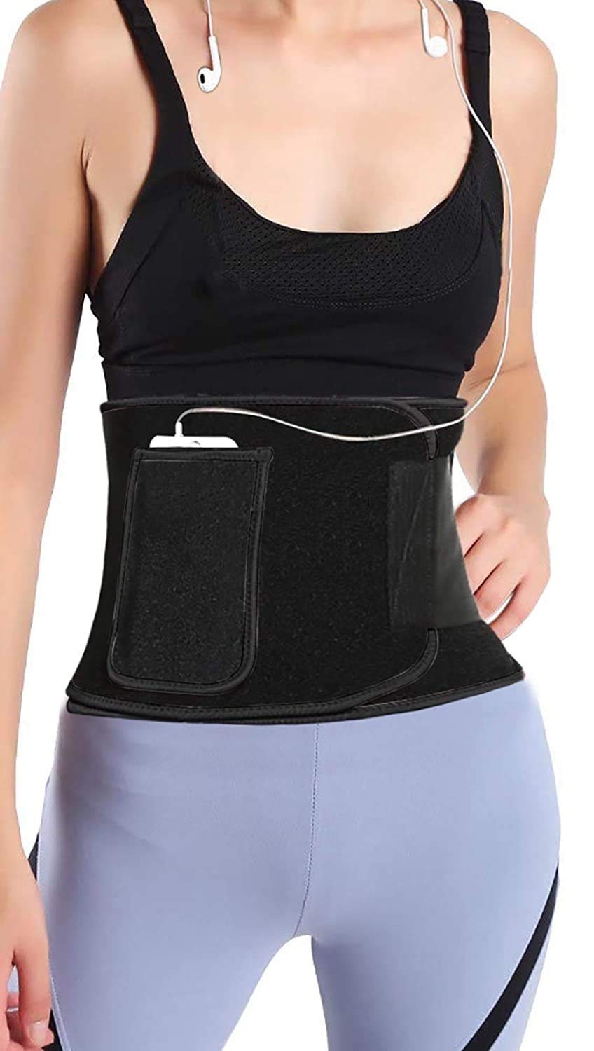 Serveuttam® Belly Fat Burner for Women 50" - Slim Sweat Belt for Women Weight Loss | Gym Belt for Women Workout | Sona Waist Trainer Belt (Black) (B08XQV7976) Amazon Price History, Amazon Price Tracker