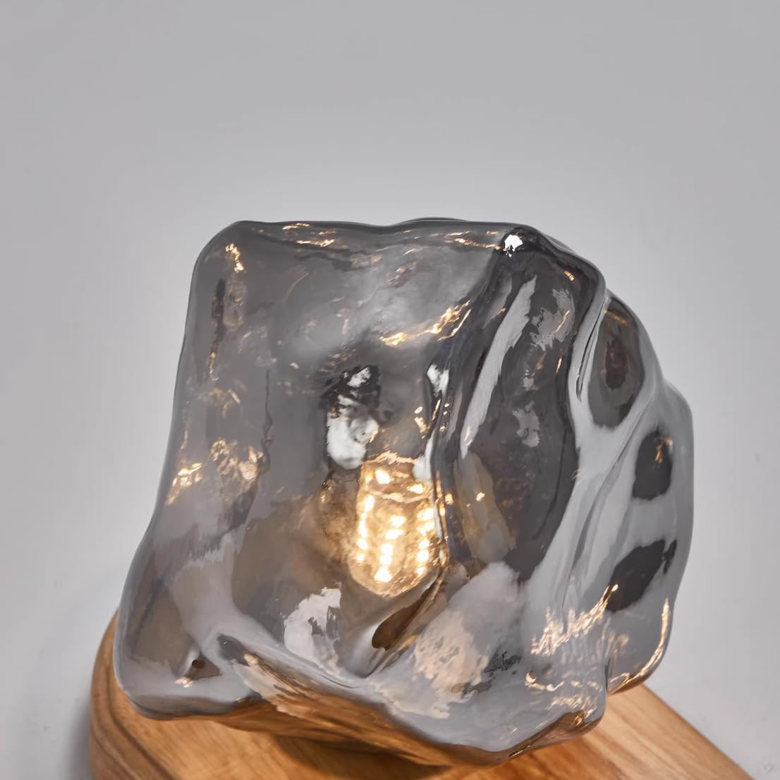 Mid Century Wood Wall Sconce Walnut Color Wooden Country Farmhouse Sconces Wall Lighting Vintage Smoke Grey Glass Shade Bedside Wall Lamp with On Off Switch