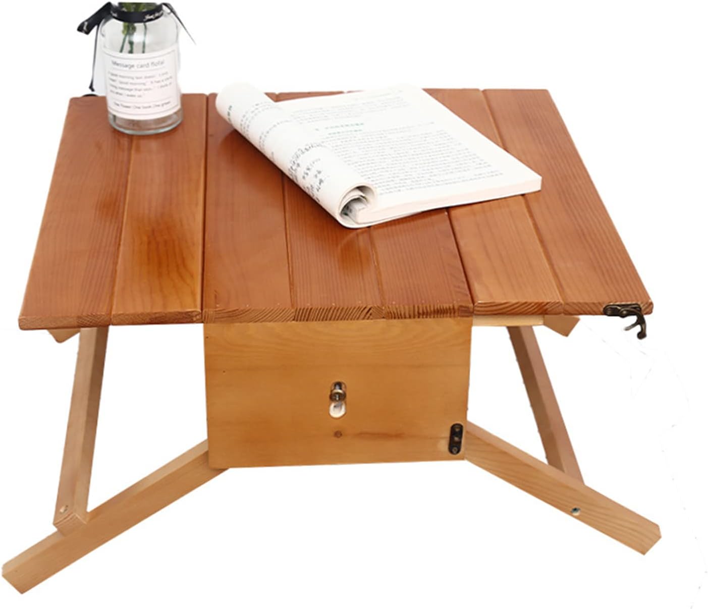 Wooden Folding Table, Wooden Study Table, Restaurant Folding Table, Portable Outdoor Pine Desk, Home Living Room Dining Table-46 * 41 * 41cm