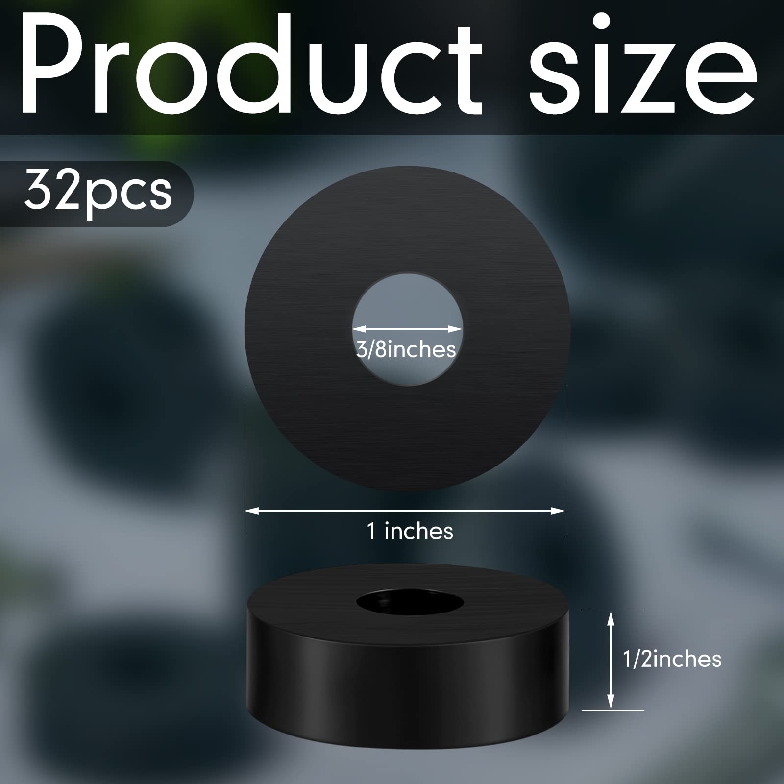 Multi Purpose Rubber Spacer 1 Inch OD X 3/8 Inch ID X 1/