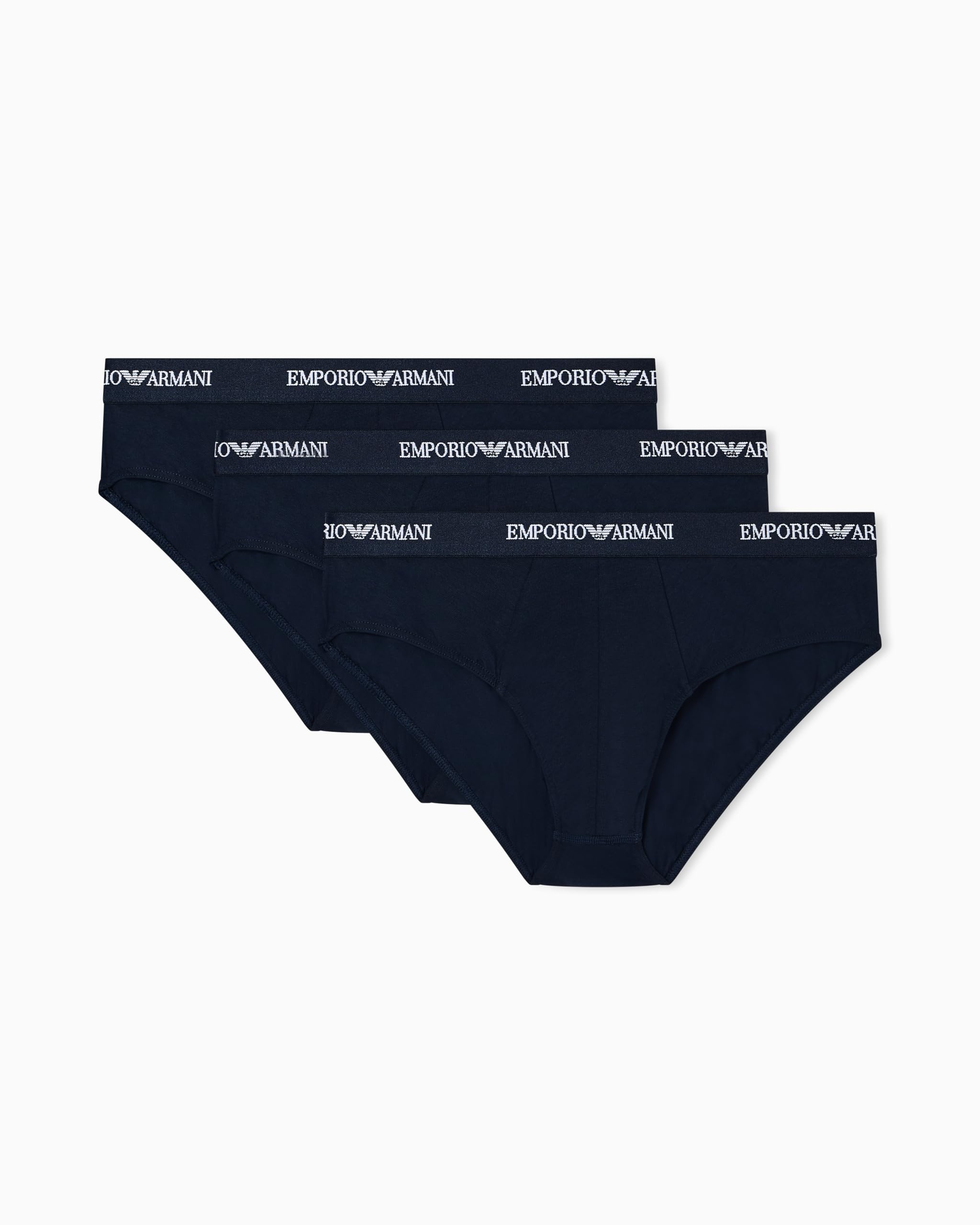 Emporio Armani Man's Core Logoband 3-Pack Brief, Blue, XXL