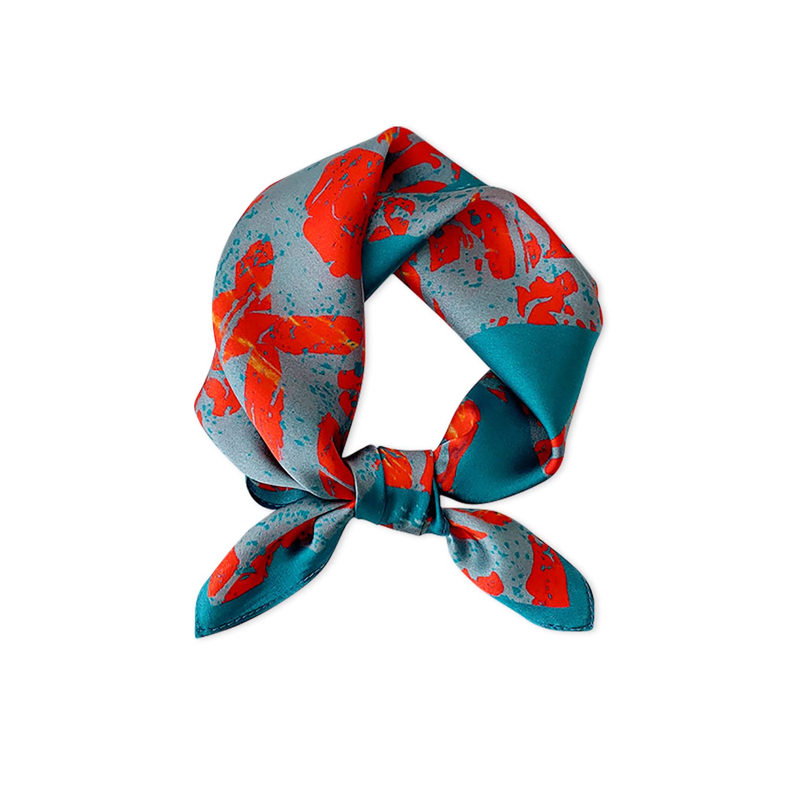 Lumisyne Women's Red Blue Silk Scarf Small Square Scarves Retro Horse Paisley Print Lightweight Soft Bandanas Neckerchief Headwear Neck Scarf