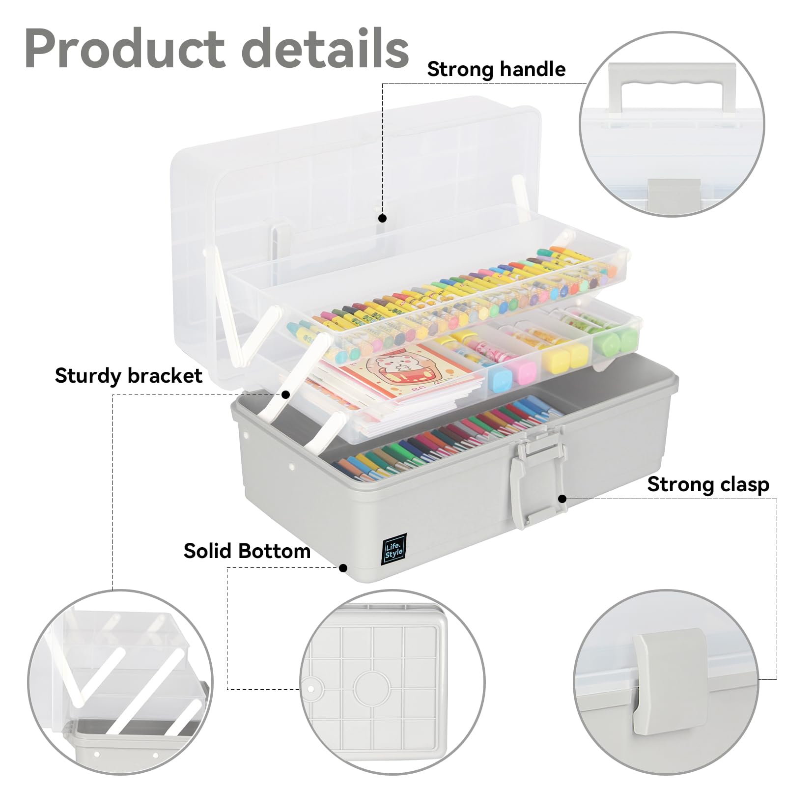 Amazon.com: WEWLINE 3-Layers Plastic Portable Storage Box