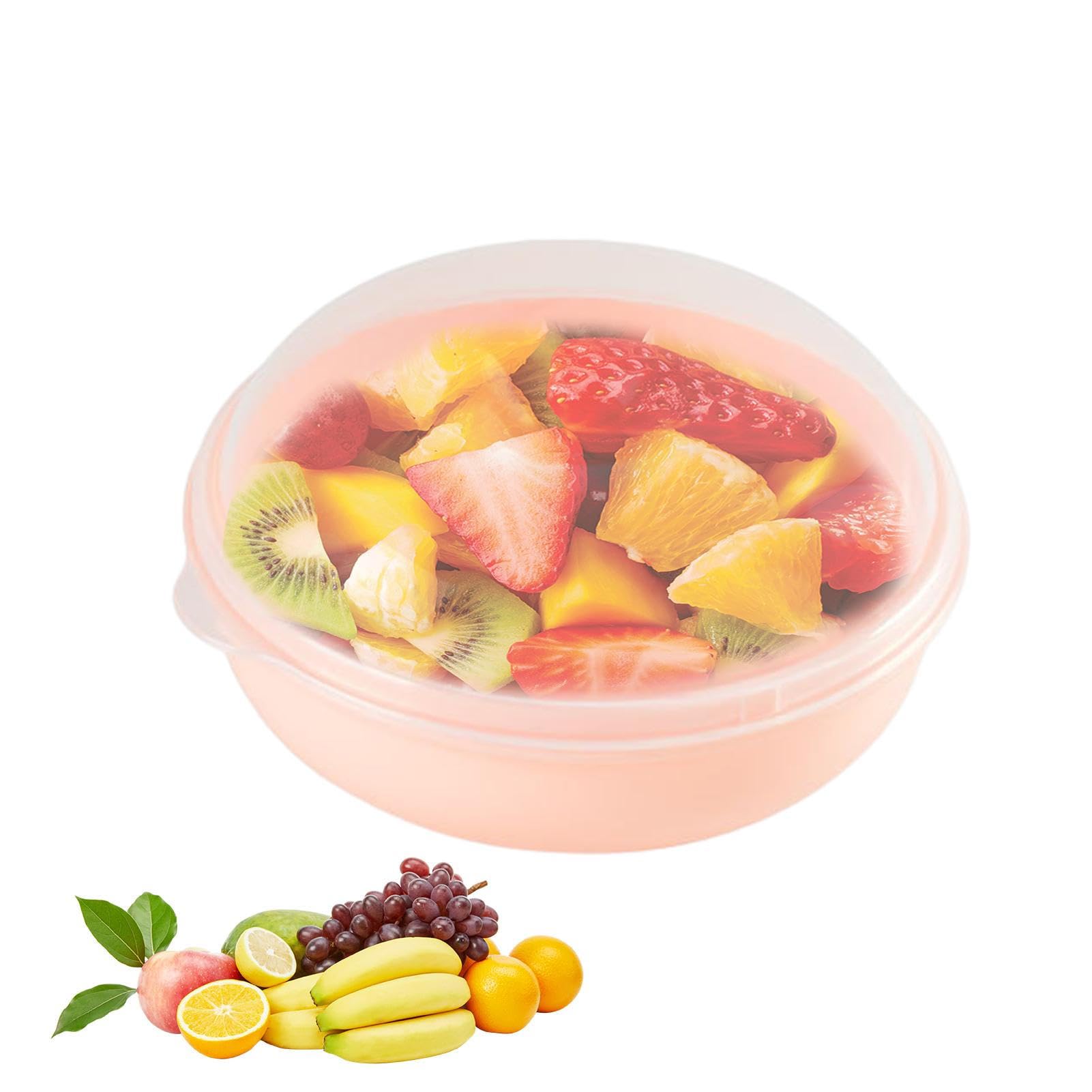 Bavokon Pink Round Bread Storage Containers - Bread Storage Box | Large Capacity Stackable Kitchen Storage Bowls With Airtight Lid For Bread Bagels Fruits Nuts