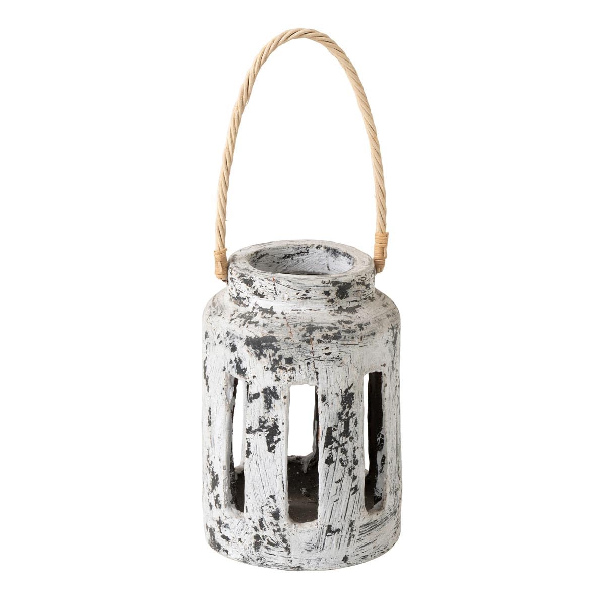 Lanterne en Terre Cuite "Ruby" 34cm Noir & Blanc