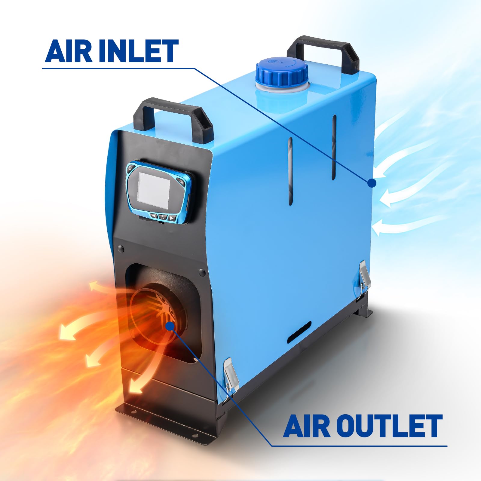 Ogrzewacz powietrza Diesel, 12 V 5 kW, ogrzewanie postojowe typu „wszystko w jednym”, pojedynczy otwór, z cyfrowym monitorem LCD i pilotem do samochodu, kampera, przyczepy, ciężarówki, kampera, auto