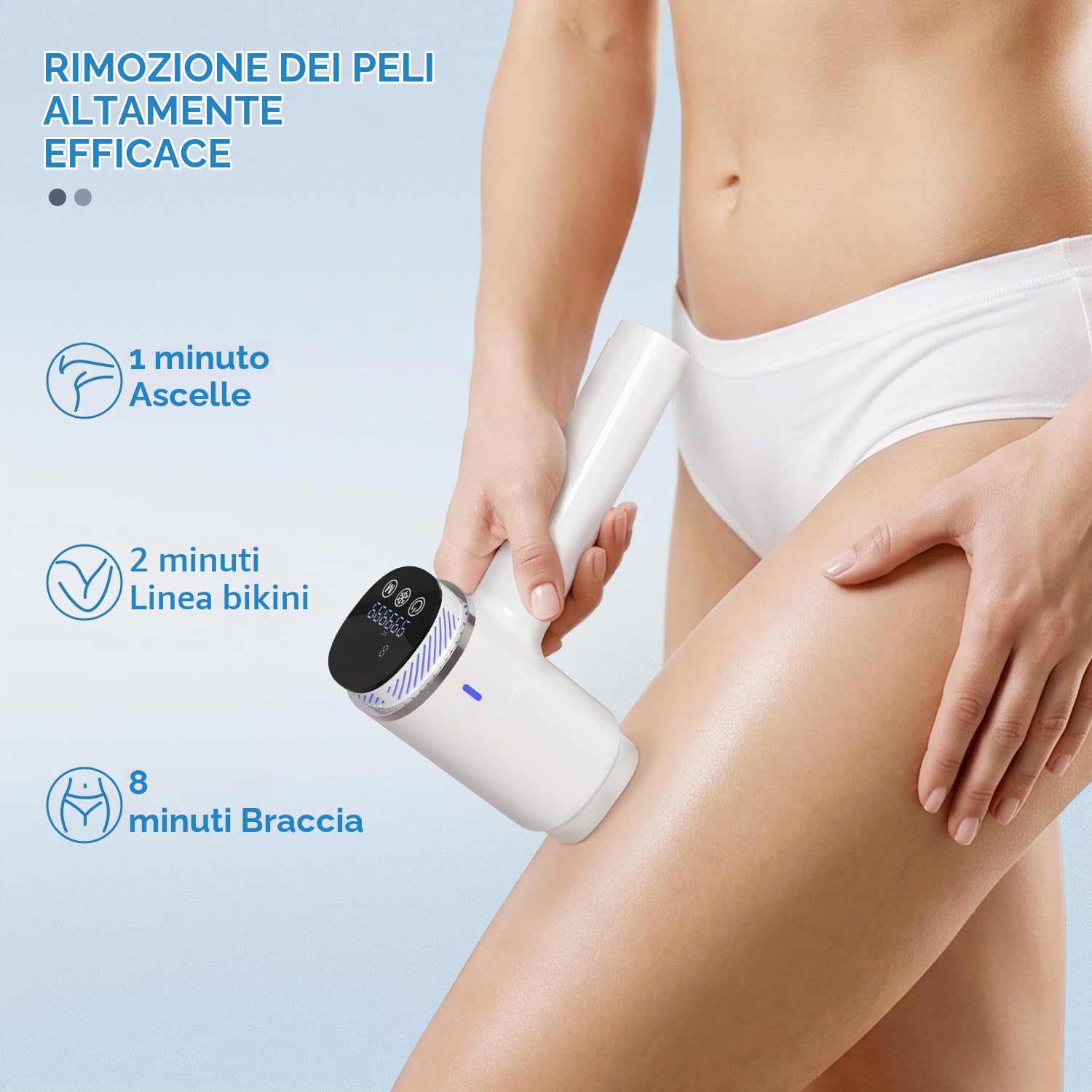 NALONE Epilatore Luce Pulsata con Funzione di Raffreddamento, 4-In-1 HR/SC/RA/BT IPL Epilatore Laser Donna, Luce Pulsata 999,900 Adatto Depilatore Corpo, Viso, Ascelle, Gambe (Bianca (22J))