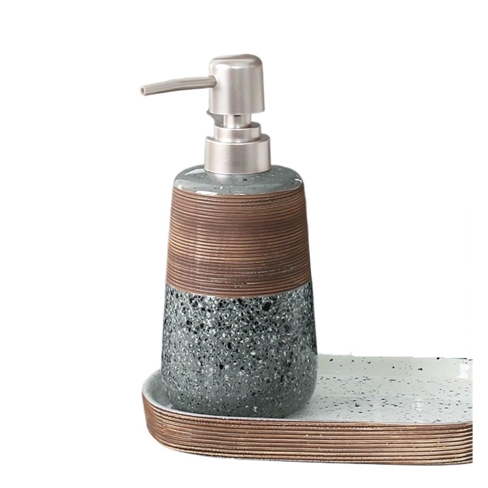 ZTHYSHOZ Soap Dispenser Ceramic Soap Dispensers For Shower Gel, Shampoo, And Body Lotion, Suitable For Hotels, Inns, And Model Homes(Gris)