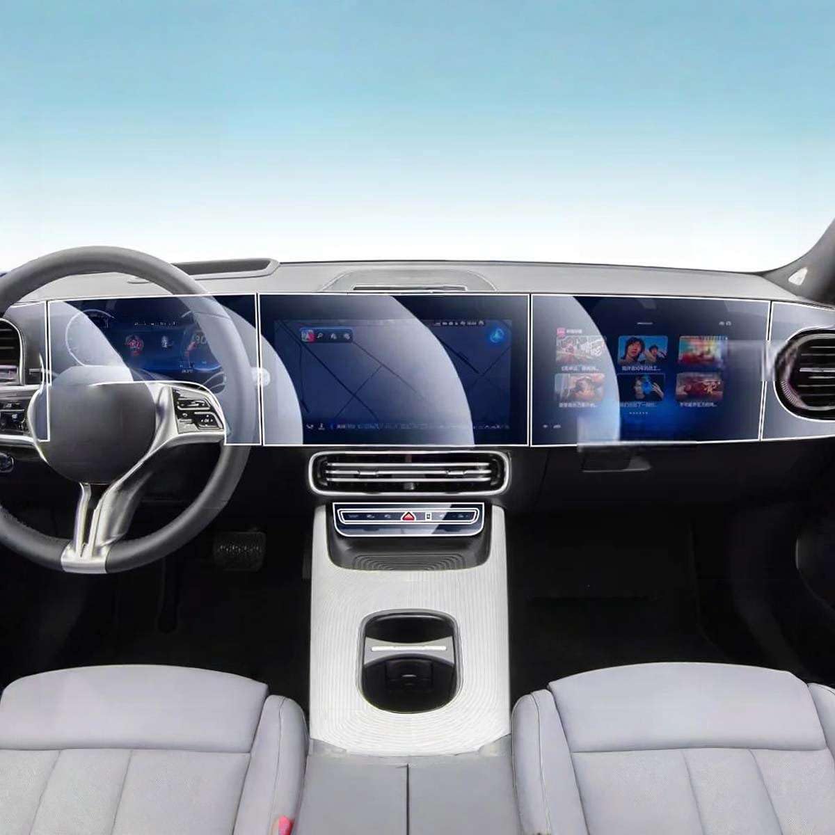 Car Interior Center Console Dashboard Navigation TPU Protector Film Anti-Scratch, for Mercedes Benz CLA 2026