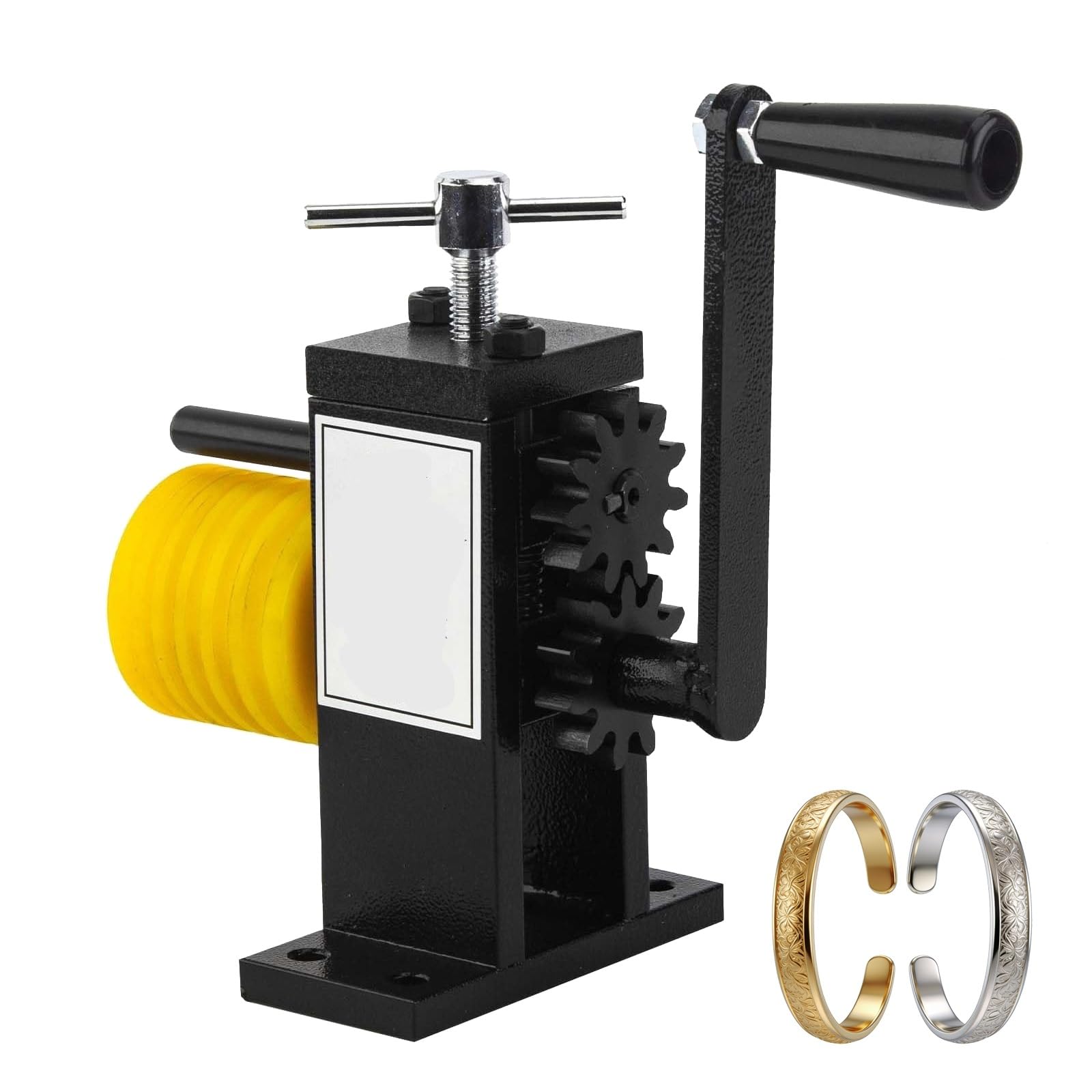 Machine à rouler les bijoux avec rouleaux en acier et base fixe pour laminage manuel