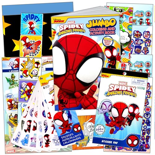 Image of Spidey Coloring Stickers Activity Super Set with Coloring Book, Spidey Stickers, Reward Sticker Set and More in Gift Bag