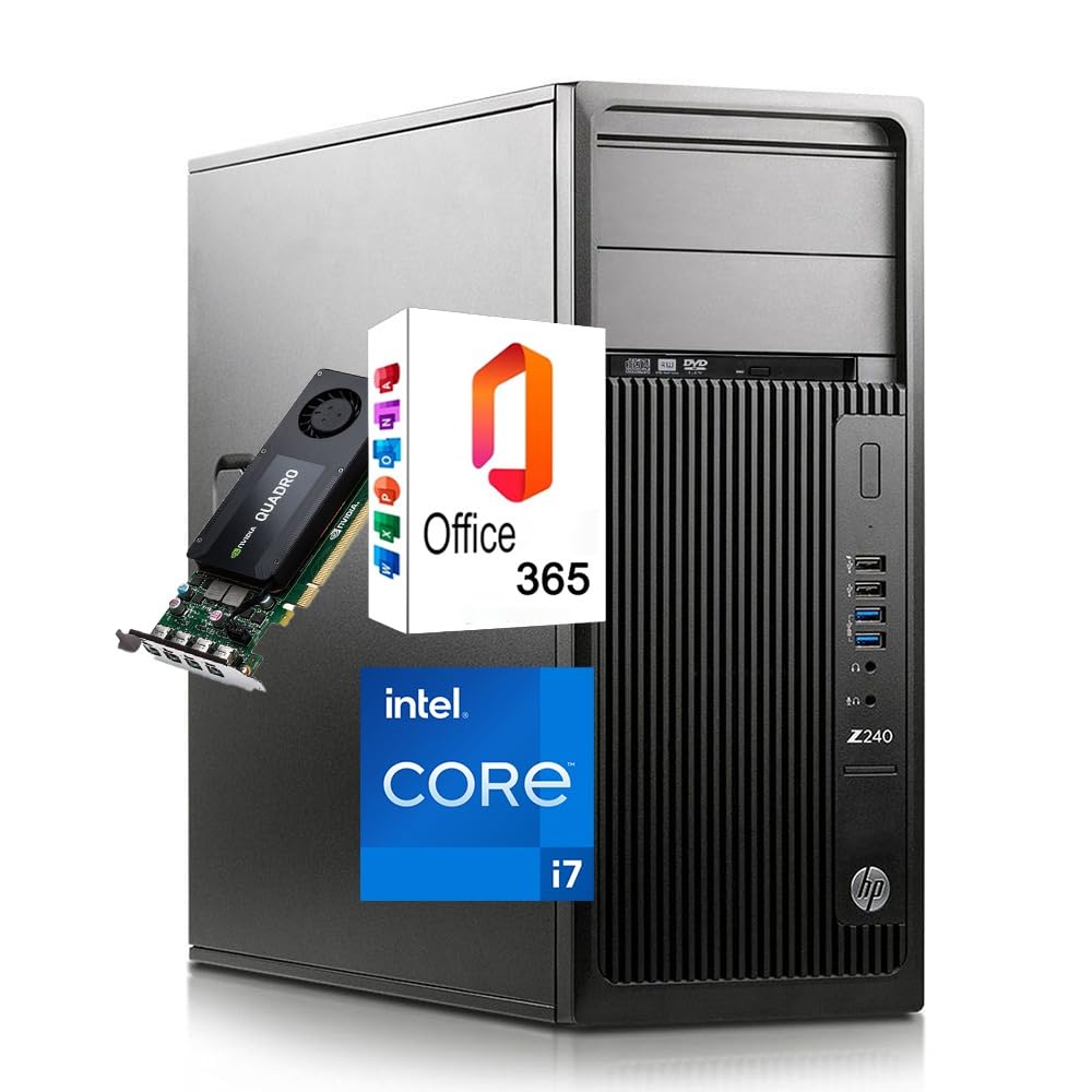 HP Workstation Z240 PC RICONDIZIONATO, Processore core i7-6700K, Memoria Ram 32GB, Disco 1000 GB (512 SSD + 512 HDD), SCHEDA VIDEO NVIDIA QUADRO K1200 4GB DDR5, WIN 11 PRO + OFFICE 365