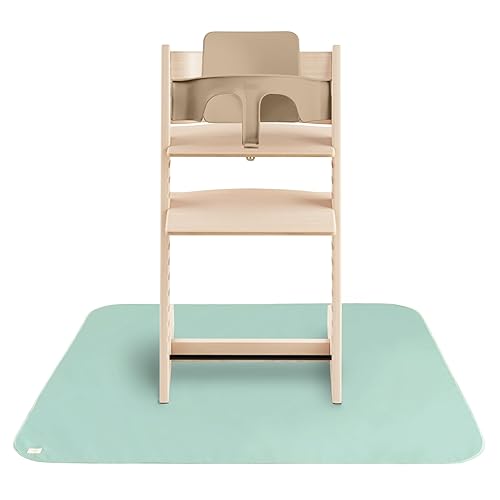 mushie Alfombrilla para salpicaduras para bebé, 42.5 x 42.5 pulgadas (verde romano), resistente al agua para jugar debajo de la silla alta y para