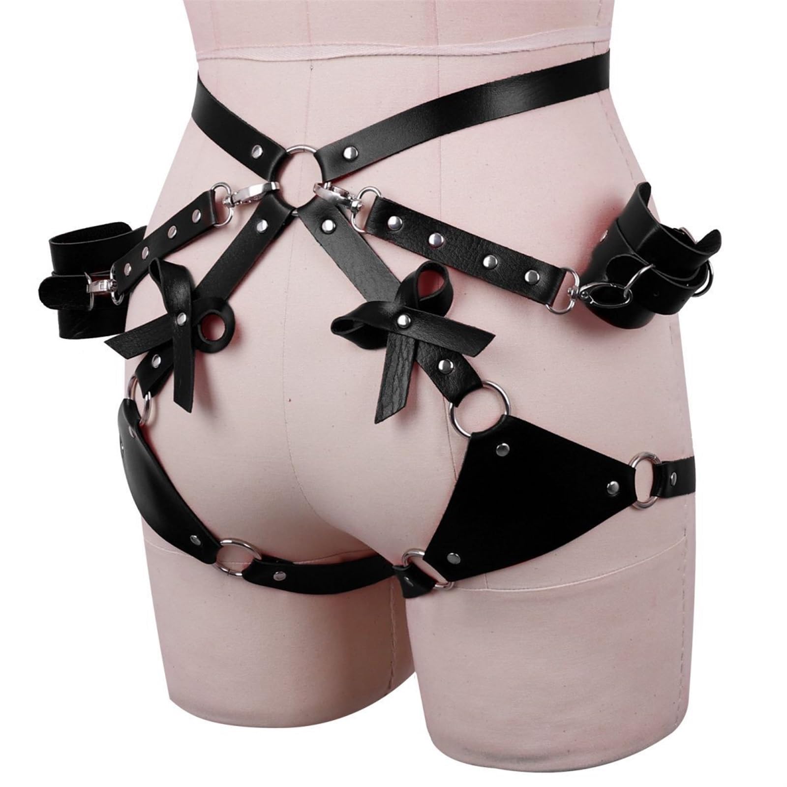 KoovDem Punk Leather Belts Women Body Chain Waist Belt Goth Bondage Lingerie BDSM Lingerie Harness Lingerie Garter: One Size Sky Blue