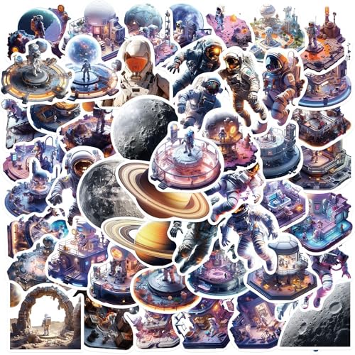 50枚セット アストロノート スペース シリーズ ステッカー かわいい アニメ おしゃれ 防水 トレンディ 落書き 漫画 アウトドア DIY スノーボード スーツケース ギター 車 バイク 自転車 水筒 ヘルメット パソコン 携帯 ノート